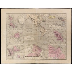 1867 - Carte des colonies françaises en Amérique 