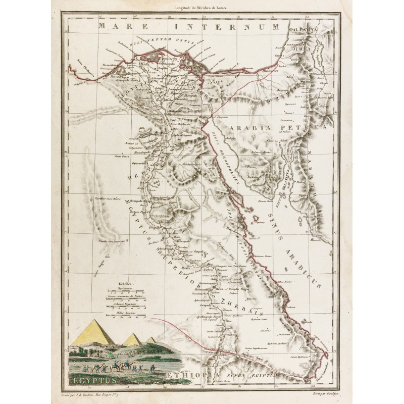 Gravure de 1812 - Carte de l'Égypte - 1