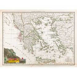 Gravure de 1812 - Carte de la Grèce - 1