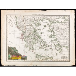 Gravure de 1812 - Carte de la Grèce - 2