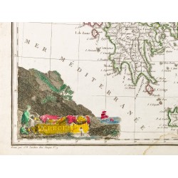Gravure de 1812 - Carte de la Grèce - 5