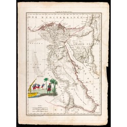 Gravure de 1812 - Carte de l'Égypte - 2