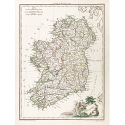 Gravure de 1812 - Carte de l'Irlande - 1