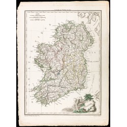 Gravure de 1812 - Carte de l'Irlande - 2