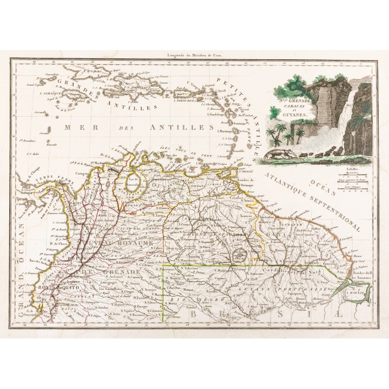 Gravure de 1812 - Carte de la Nouvelle Grenade - 1