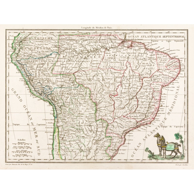 Carte Ancienne Du Pérou 1901 - Reproduction Haut De Gamme - Déco Murale Prête à Encadrer
