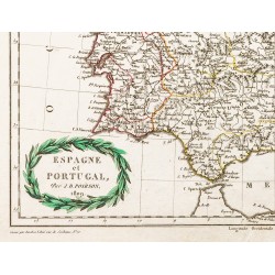 Gravure de 1809 - Carte de l'Espagne et du Portugal - 5