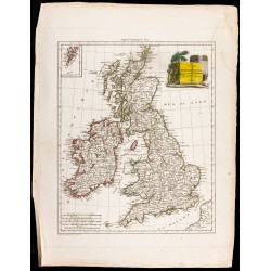 Gravure de 1809 - Carte des îles britanniques - 2