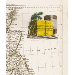 Gravure de 1809 - Carte des îles britanniques - 4