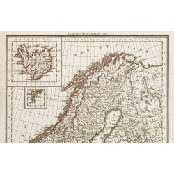 Gravure de 1809 - Carte de Danemark, Suède, et Norvège - 3