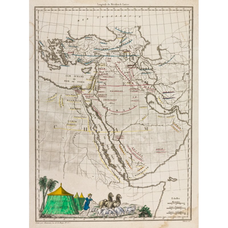 Gravure de 1812 - Géographie des hébreux - 1