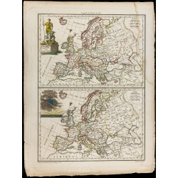 Gravure de 1812 - Europe sous Charles Quint et en 1789 - 2