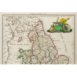Gravure de 1812 - Carte de l'Angleterre - 3