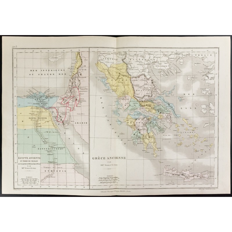 Gravure de 1872 - Égypte et Grèce ancienne - 1