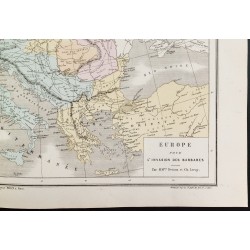 Gravure de 1872 - Europe après l'invasion des barbares - 5