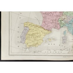 Gravure de 1872 - Europe sous Louis XIV - 4
