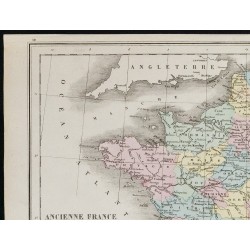 Gravure de 1872 - France divisée en 32 gouvernements - 2