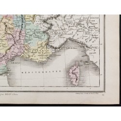Gravure de 1872 - France divisée en 32 gouvernements - 5