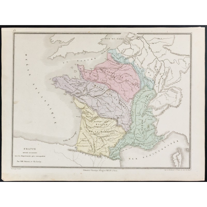 Gravure de 1872 - France géologique - 1