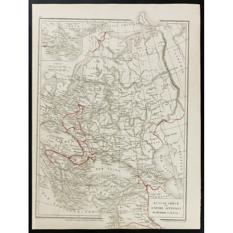 Gravure de 1872 - Carte de l'Europe de l'est. - 1