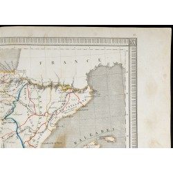 Gravure de 1840/50 - Carte de l'Espagne - 3
