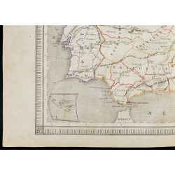 Gravure de 1840/50 - Carte de l'Espagne - 4
