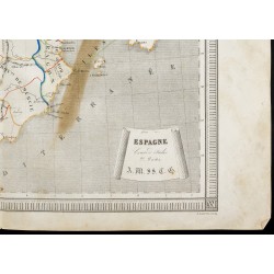 Gravure de 1840/50 - Carte de l'Espagne - 5