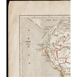 Gravure de 1840ca - Carte de l'Amérique Méridionale - 2