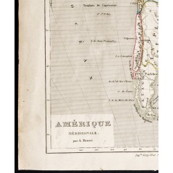 Gravure de 1840ca - Carte de l'Amérique Méridionale - 4