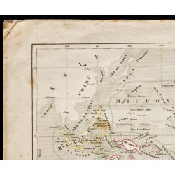 Gravure de 1840ca - Carte de l'Océanie - 2