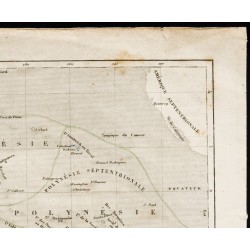 Gravure de 1840ca - Carte de l'Océanie - 3