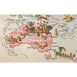 Gravure de 1951 - Carte Australie et Océanie - 3