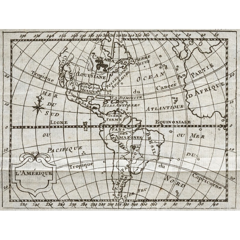 Gravure de 1773 - Carte de l'Amérique - 1