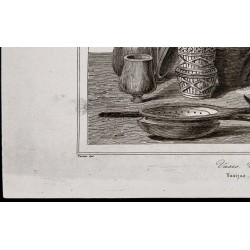 Gravure de 1842 - Vases & Ustensiles - 4
