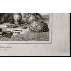Gravure de 1842 - Vases & Ustensiles - 5
