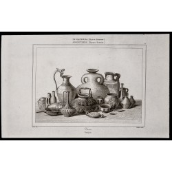 Gravure de 1842 - Vases - Époque romaine - 1