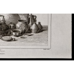 Gravure de 1842 - Vases - Époque romaine - 5