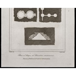 Gravure de 1842 - Plans de Chambres souterraines - 3