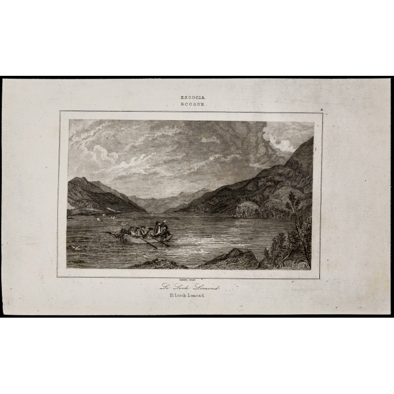 Gravure de 1842 - Le Loch Lomond - 1