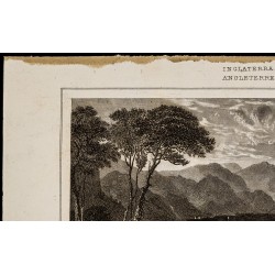 Gravure de 1842 - Le lac de Dervent - 2