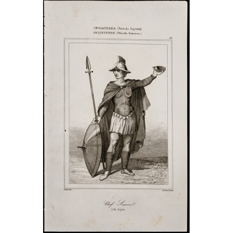 Gravure de 1842 - Chef Saxons - 1