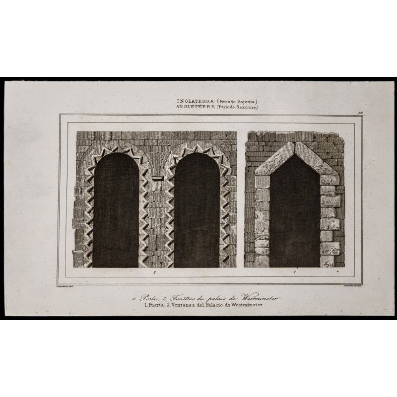 Gravure de 1842 - Palais de Westminster - 1