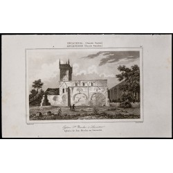 Gravure de 1842 - Église St Nicolas à Leicester - 1