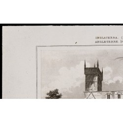Gravure de 1842 - Église St Nicolas à Leicester - 2