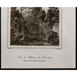 Gravure de 1842 - Tour du château de Lincoln - 3