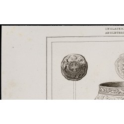 Gravure de 1842 - Vases et Monnaie - 2