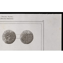 Gravure de 1842 - Monnaies Saxonnes - 3