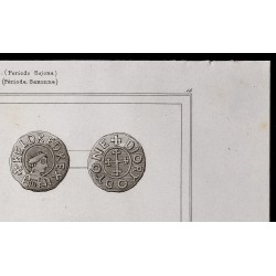 Gravure de 1842 - Monnaies Saxonnes - 3