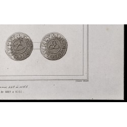 Gravure de 1842 - Monnaies Saxonnes - 5