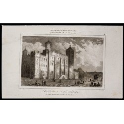 Gravure de 1842 - Tour blanche - Tour de Londres - 1